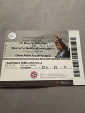 Bayern München-DFB Deutschland Oliver Kahn Abschiedsspiel Sammlerticket 2009