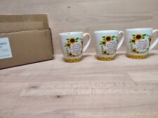 3 Tassen Sonnenblumen mit