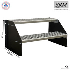 Standtreppe freistehend Treppe 2 Stufen schwarz, 60 - 160 cm Breite, 42 cm Höhe