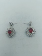 925 Silber Ohrringe mit rotem