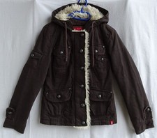 Jacke Winterjacke Kurz - Parka mit teilweise Fell by ESPRIT braun Gr. S 36