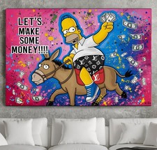 XL LEINWAND BILD ER BIS 170x110x5 LV-HOMER SIMPSONS ZITAT COMIC POP-ART GRAFFITI