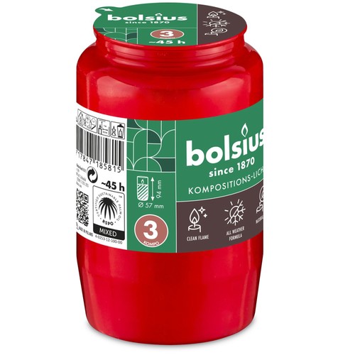 Bolsius grabkerzen rot 3 - grabkerzen, nr.