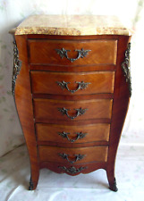 Frankreich Kommode Louis XVI 1880 Schubladenschrank Holz Intarsien Marmor Bronze