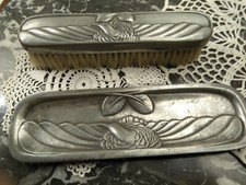 Tischbürste mit Ablage Zinn