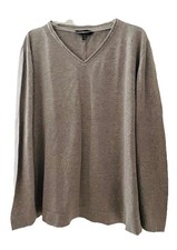 Ulla Popken Feinstrick Pullover, beige/grau meliert, Gr. 48 bis 50/52 