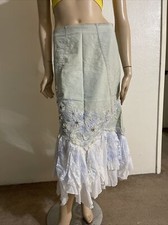 Light Blue White Denim Hippie