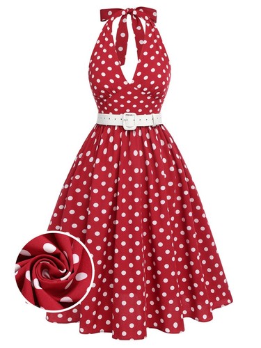1950er vintage kleid rot - 1950er,