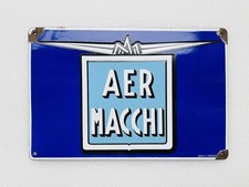 Emailschild Aer Machhi Motorräder Harley - 48x32cm - Original um 1950