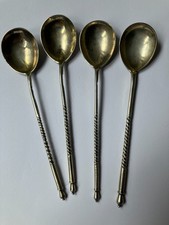 Konvolut 4 antike Silberloeffel Russland Silber Zolotniki 84