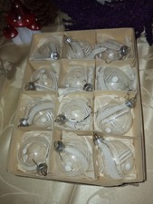 Weihnachtskugeln Christbaumschmuck Glaskugeln Durchsichtig Weiss Vintage Retro