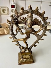 Shiva Skulptur Messingfigur  - 123 cm - Feuerkreis 14  cm - Hinduismus