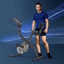 HOMCOM Heimtrainer  X-Bike 2-in-1 Fahrradtrainer Trimmrad mit 1 Paar Spannseil