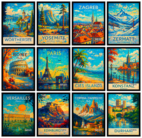 Weltstädte reise poster druck - poster,