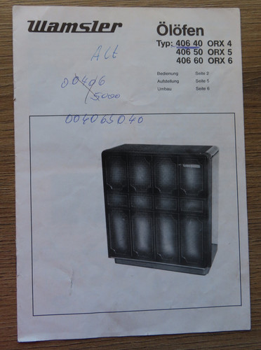 Wamsler ölofen typ 406 40 - -,