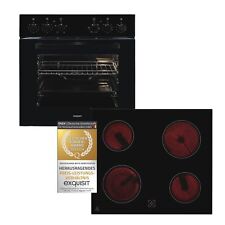 Exquisit Herd-Set EHE246-020-Set schwarz | 59,0 l Garraum | Glaskeramik Kochfeld