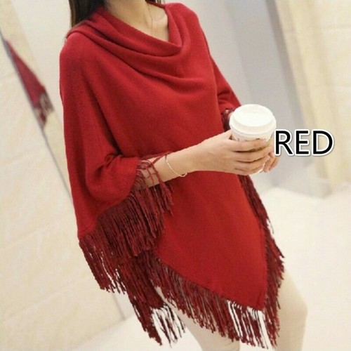 Damen gestrickter poncho - damen,