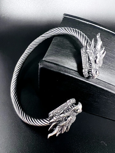 Drache armreif edelstahl - armreif,