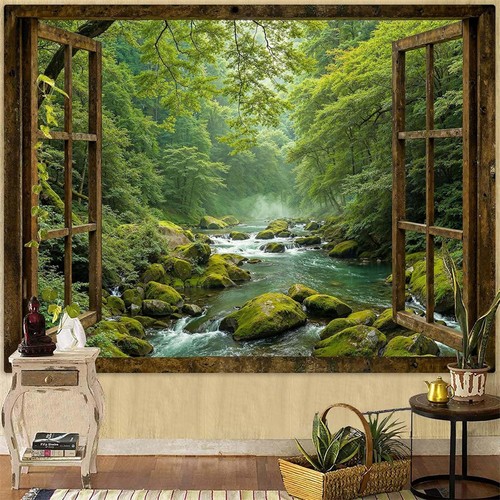 Große vintage fenster wald - vintage,