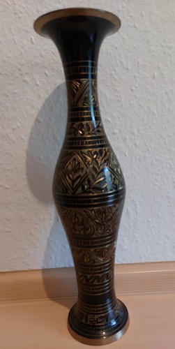 Vase metall schwarz - vase, schwarz/gold