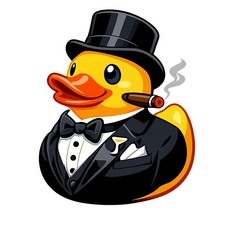 3x Sticker Rubber Duck Tuxedo