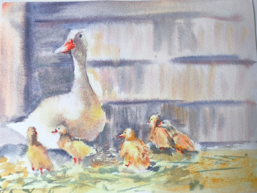 Aquarell bild vögel - aquarell,