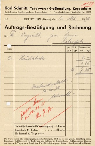 Rechnung schmitt kuppenheim - rechnung,