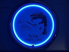 Neonuhr Partyraum  "Elvis" Deko Wanduhr  Esszimmer Küche Wohnzimmer Büro Uhr