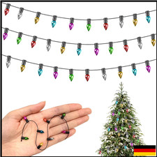 Bunte Mini Wichteltür Lichterkette | Puppenhaus Deko | Wichtel Zubehör