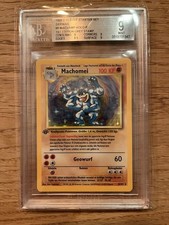 Pokémon Machomei 1st Edition Base Set Holo BGS 9 Grey Stamp