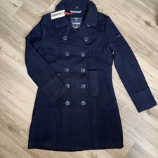 Superdry Damen Wintermantel Wollmantel Neu mit Etikett Gr. L Blau Tailliert!