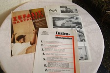 4 x alte Prospektblätter Zefasit, Eternit, Lustra Glanzplatten 1930er Jahre