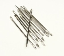 Nadel Perlennadel Spitze flach dreieckig gebogen Platin 99x3mm Packnadel