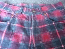 Hose Größe 30 Top-In Kariert Karo Rot/Grau