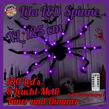 Riesen LED Spinne XL Halloween Spinne 125cm 8Modi Fernbedienung Deko Spinnennetz