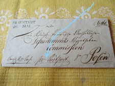  Preußische Reitpost ca 1820 von Fraustadt (Wschowa) nach Posen Umschlag Gericht