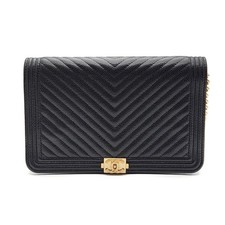 CHANEL Caviar Chevron Boy WOC