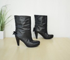 tolle Navyboot High Heel Stiefeletten Gr. 37 mit Zierschnürung hinten