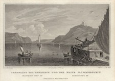 Bad Breisig Rheineck von Norden Original Stahlstich Kolb 1846