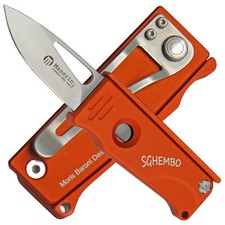 Maserin Mini Messer kleines Klappmesser "SGHEMBO LINE" orange mit Gürtelclip