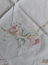 Wunderschöne Vintage Tischdecke  Blütenmotiv 140cm x 125cm Couchtisch 60er Jahre