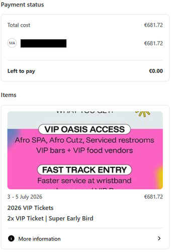 Afronation 2026 vip ticket - ,
