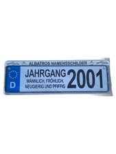 Albatros Blechschild Namensschild Jahrgang 2001 Männlich Retro Mehrfarbig