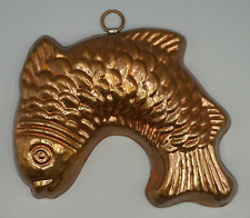 Vintage: Alte Kupfer Backform/ Kuchenform gebogener Fisch; Kupferform Gugelhupf