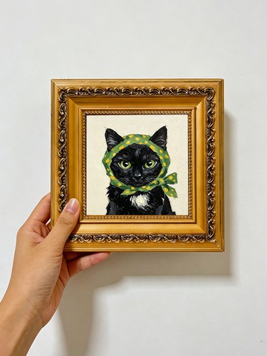 Schwarze katze gepunkteten - schwarze,