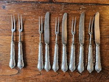 Antikes Obst-/Dessertbesteck 800er Silber – F. Mosgau, 10-tlg., ~ 1900, punziert