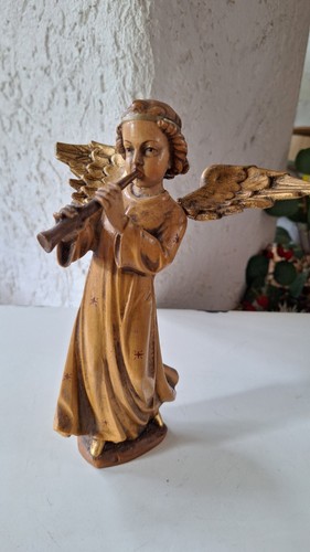 Holzfigur engel mit - mit, flöte