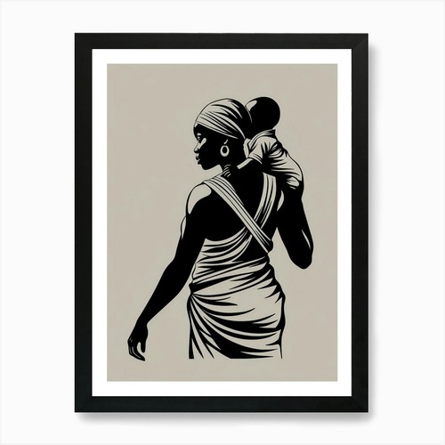 Afrikanische mutter silhouette - afrikanische,