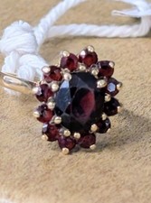 Vintage 9 kt Gelbgold Granat