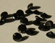 1 echter schwarzer Diamant rund,  round facet diamond ca 2,2 mm